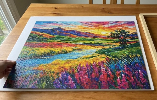 How to Glue a Puzzle: The Best Way to Seal and Preserve It 3 A fully dried puzzle with a clear, glossy finish