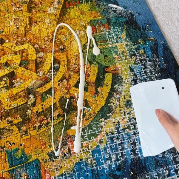 How to Frame a Puzzle: A Step-by-Step Guide 2 Applying puzzle glue